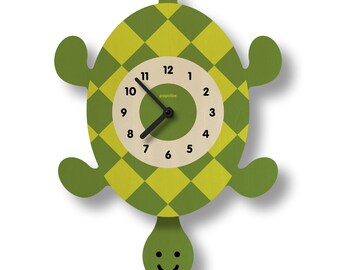 Horloge pendule tortue - décoration de chambre d'enfants - cadeau pour nouveau-né - décoration de chambre d'enfant - nature - horloge pour enfants - tortue - Made in USA