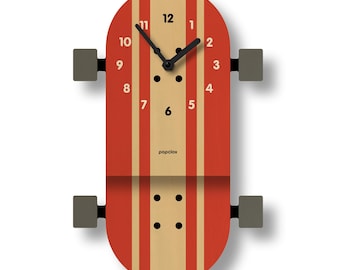 Horloge pendule de skateboard - Décoration de chambre d'enfants - Décoration de chambre de bébé - Horloge silencieuse - Horloge pour enfants - Design mignon - Fabriqué aux États-Unis