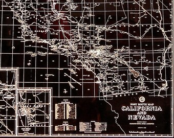 California & Nevada illuminated map | SoCal map | NorCal map | Las Vegas map