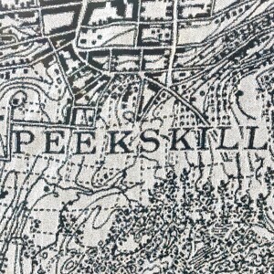 Peekskill, New York Black & White Map Blanket, 100% cotton woven throw