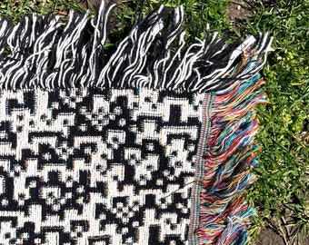 Rule 105 black & white blanket, 100% Cotton Woven Throw