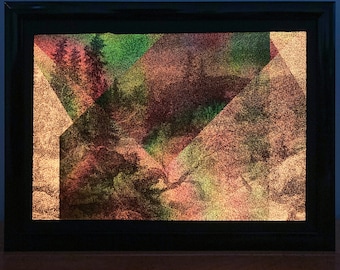 Interferometric Forest | Illuminated desk art | Botanical art | Cellular automata