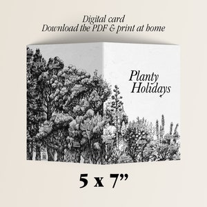 Afdrukbare kaartwenskaart "Planty Holidays": digitale download van 5 x 7"