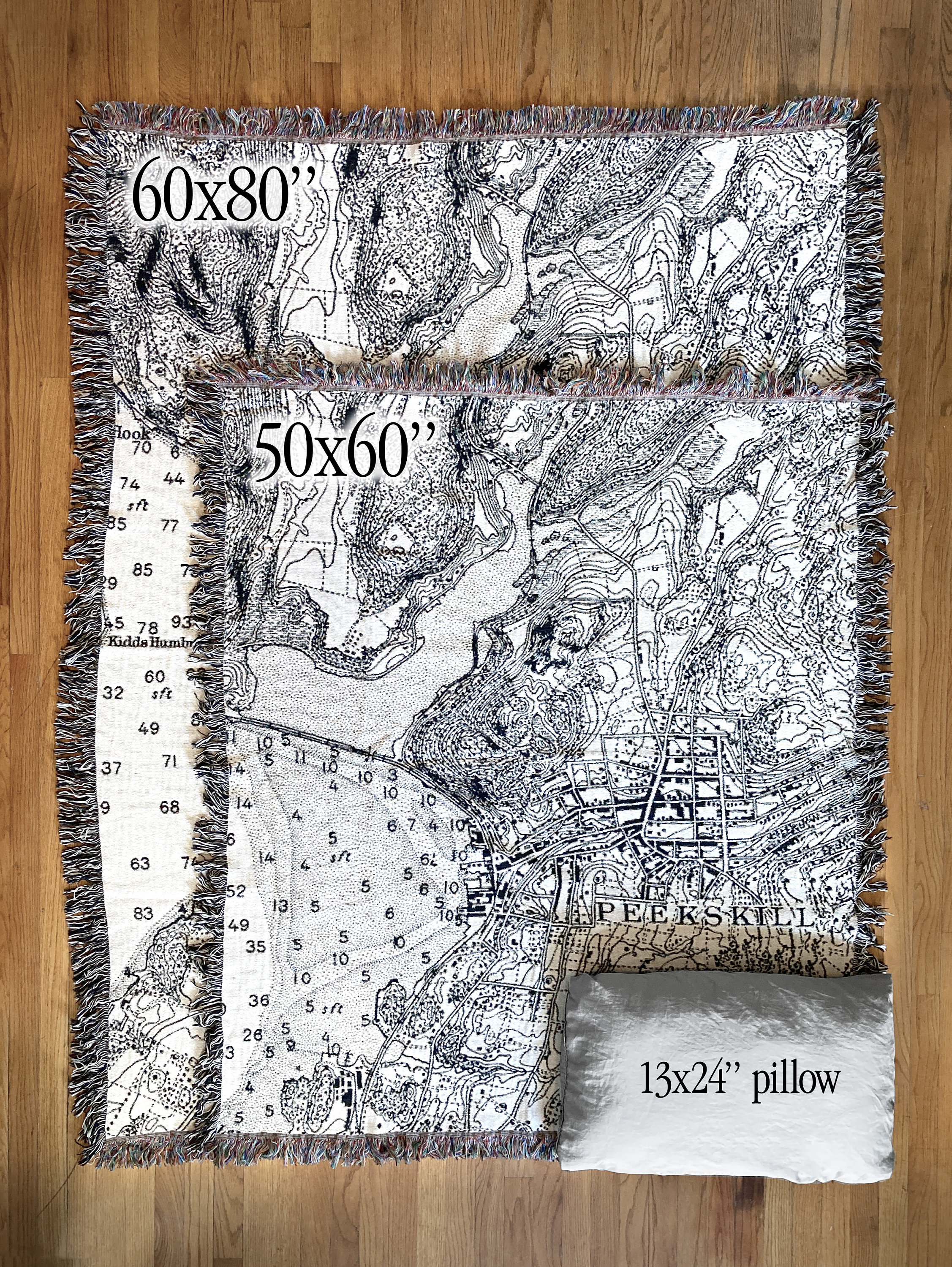 Map Key Black & White Map Blanket, 100% Cotton Woven Throw - Etsy