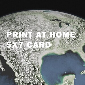 Printable  5x7" greeting card "The Continental United States": digital download