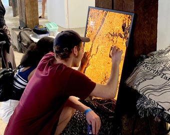 Illuminated New York City Map: Vintage Manhattan Topographic Wall Art