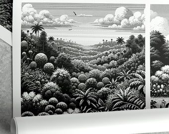 Plant Pixel Art Print: Botanical Landscape Giclee Art