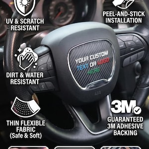 Custom Steering Wheel Overlay (2015-2024 Dodge Charger, Challenger, Durango, Ford Mustang & Camaro)