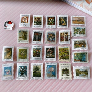 Masterpieces stamp matte stickers, Vincent Painting art sticker pack, famous artists oil painting stickers,bullet journal,Decorative sticker
