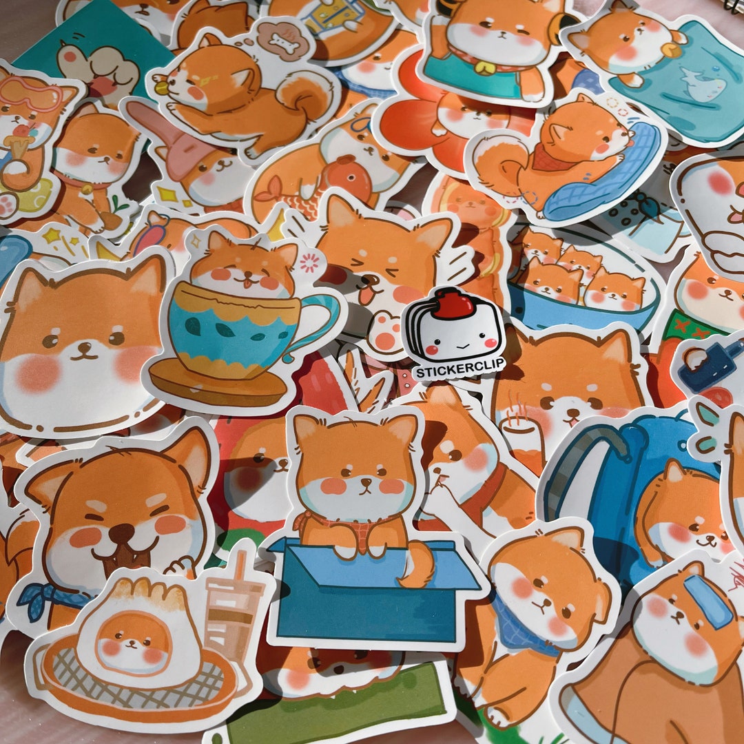 Kawaii Shiba Inu Dog Sticker Pack, Laptop Stickers (50 Pcs) - Etsy