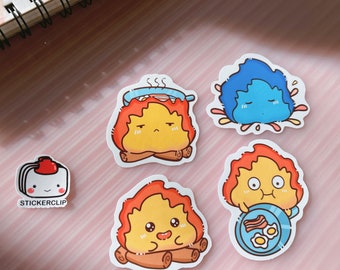 4PCS fire Stickers, Handmade  Inspired Stickers