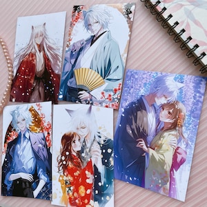 Ensemble de cartes postales autocollantes pour couple, art mural, impressions manga, cartes de voeux pour fille kawaii