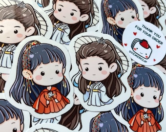 Naklejki Yuguyao Chibi, naklejki Shiying i Zhuyan Anime