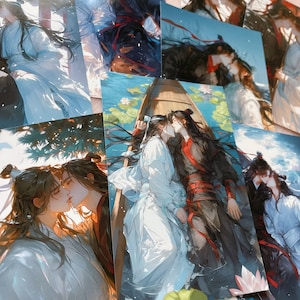 15 Stück BL Kuss Postkarten Set, Boy love Miniwandkunst, MDZS Aufkleber