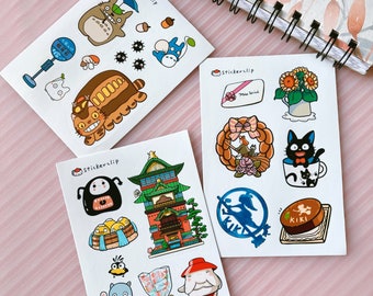 Hoja de pegatinas con temática de la película Ghibli, para diario, portátil y álbum de recortes