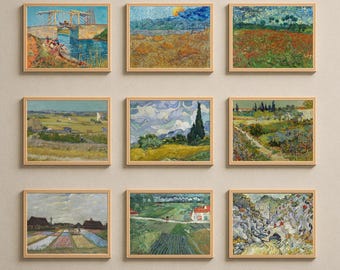 Van Gogh Painting Prints: Landscape Art on Satin Paper