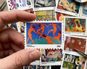 Paquete de 90 pegatinas de Henri Matisse: Suministros para diarios de arte moderno