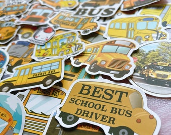 Pegatinas de vinilo impermeables para conductor de autobús escolar (50 unidades)