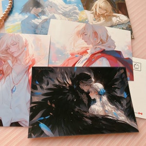 Anime Postkarten Aufkleber Set, Howl Mini Prints, Deko Wandkunst, Grußkarten