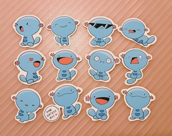 Personalized Wooper Sticker Pack: Custom Kawaii Poké Stickers