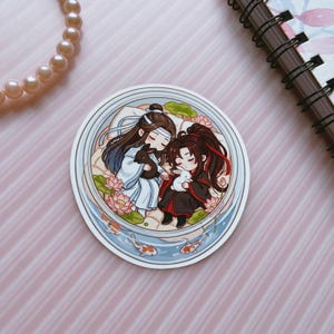 Danmei Chibi Holographic Stickers, BL 3inches Laptop Decals image 8