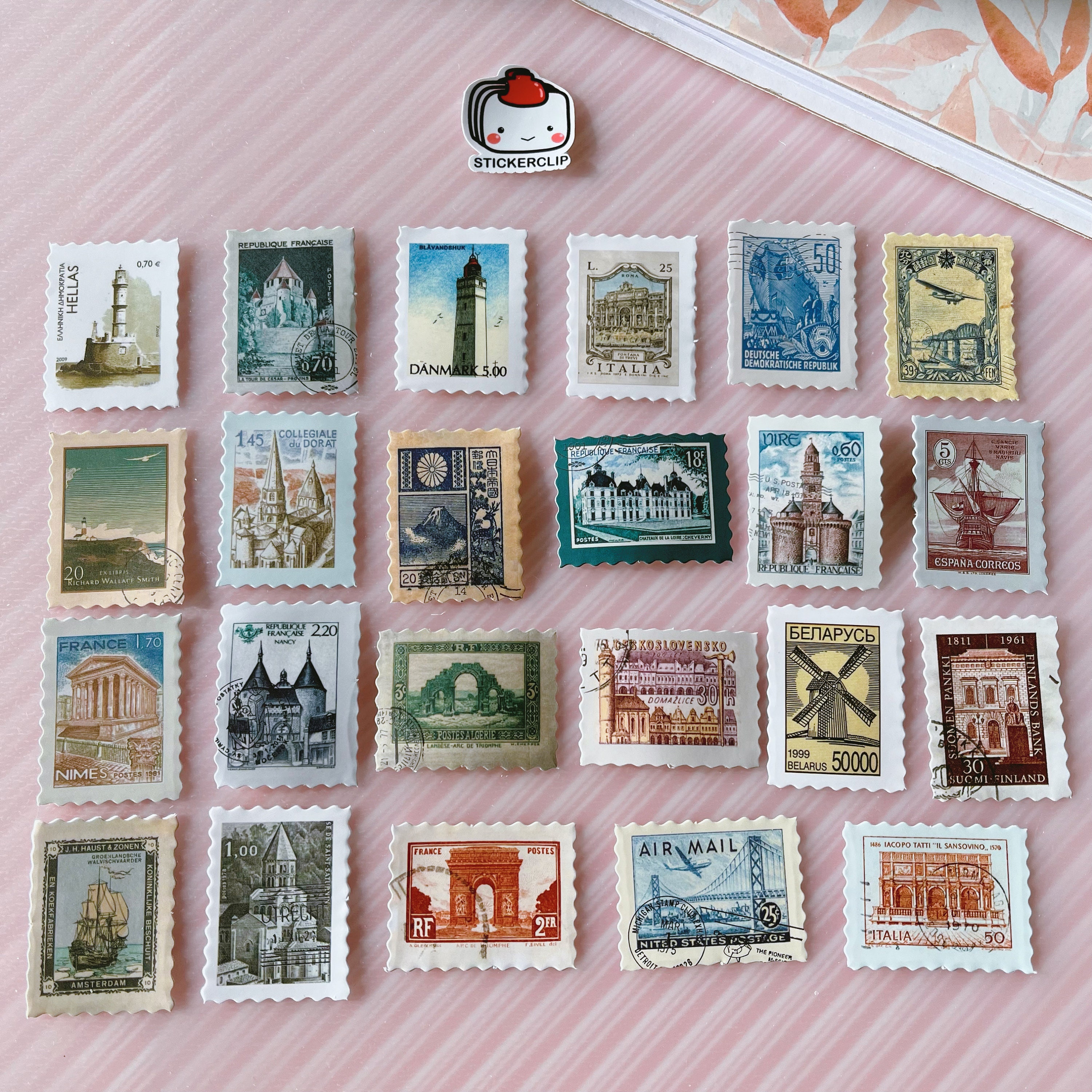 Cute Postage Stamps for Birthday or Scrapbook Design. Decorative Stickers  for Girls Stock Illustration - Illustration of food, funny: 111237141
