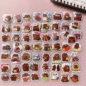 Cute Bear sticker set, Little bear sticker bundle, anime waterproof matte stickers, cartoon stickers, laptop phone Ipad decals