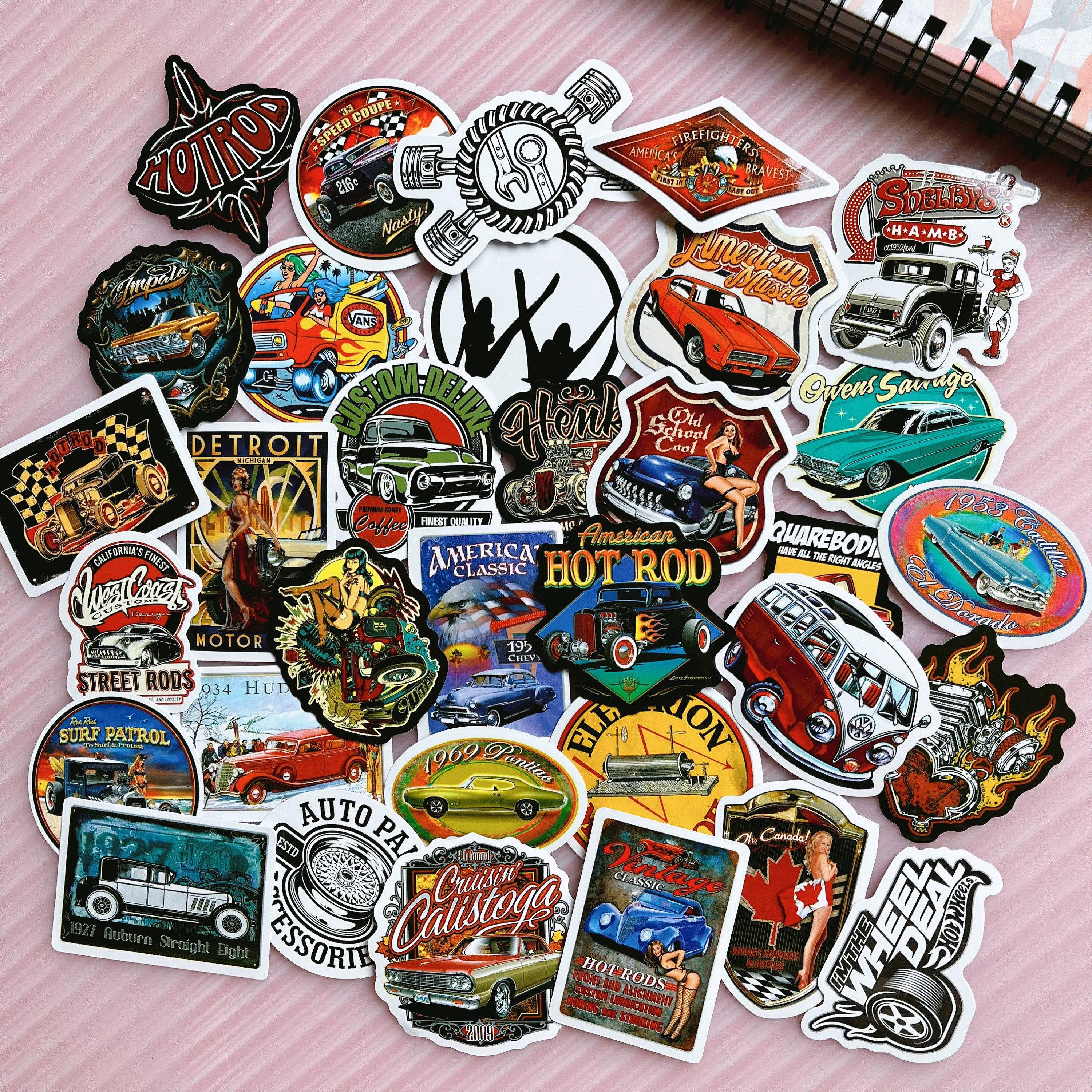 Vintage Hot Rod Stickers, Decals for Laptop, Skateboard (50pcs) - Etsy
