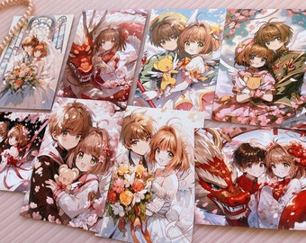 Kawaii Anime Girl Postcard Sticker Set, Mini Wall Art
