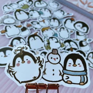 Kawaii pinguïnstickers, inktschilderstijl pinguïn stickerpakket, schattige sticker voor gitaar, notebook, laptops, iPad, MacBook en telefoon