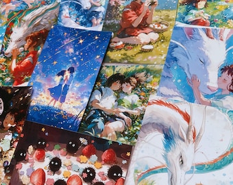 Kawaii Anime Postcards: Dragon Mini Wall Art & Stickers
