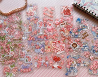 Cherry Blossom PET Sticker Sheets: Scrapbook Journal Decoration