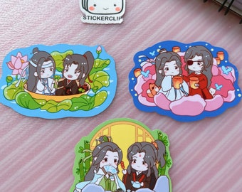 MXTX Trilogy Family stickers,2 styles and 2 sizes mdzs,svsss,tgcf chibi sticker,Cdrama, The Untamed decals,boy love danmei anime stickers