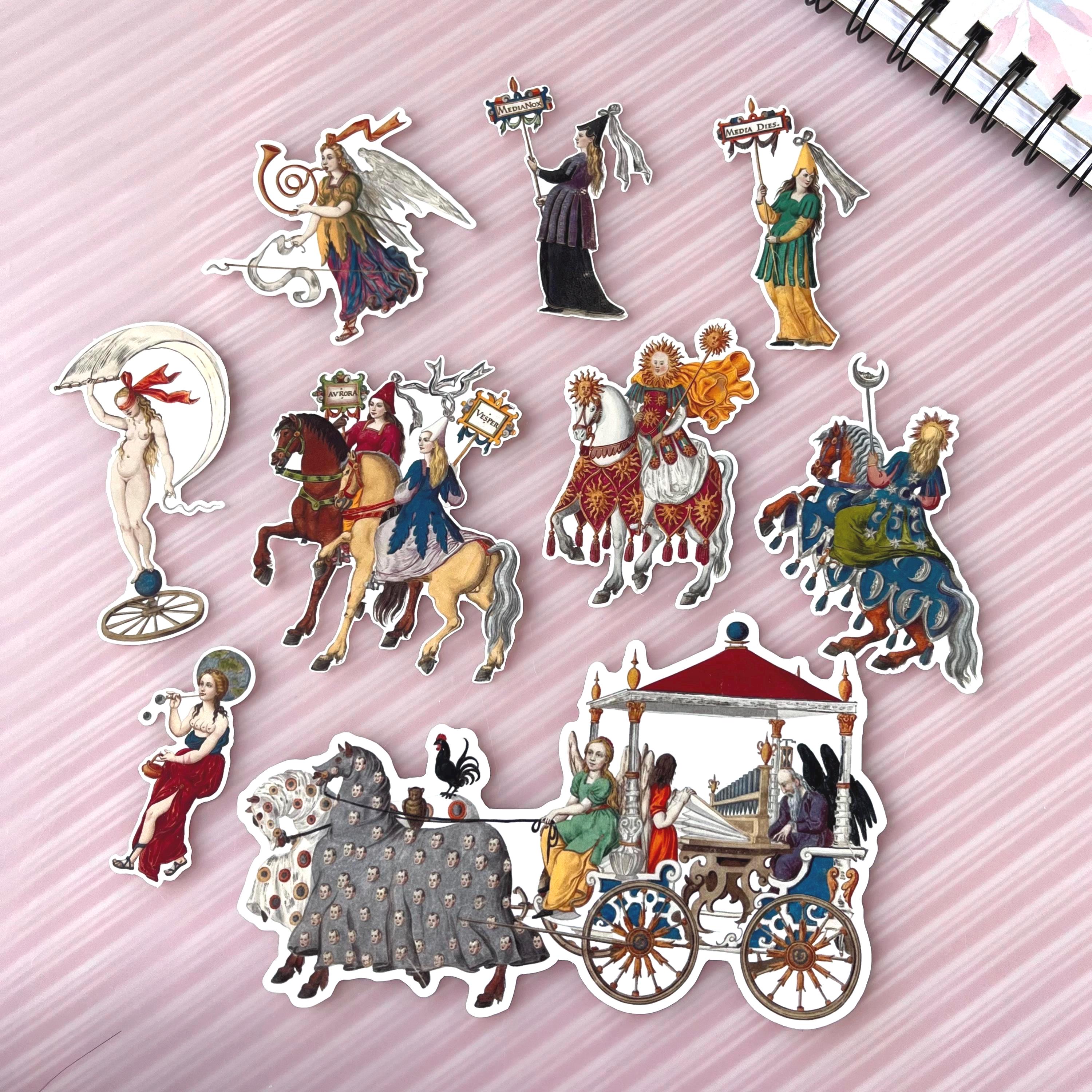 Medieval Knight Stickers, Historical Fantasy Art Vinyl Decals, Female ...