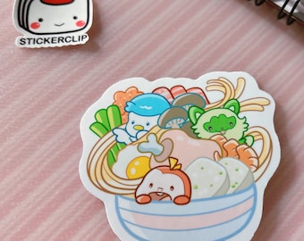 Poke Ramen Glossy Sticker, Cute Food Decal
