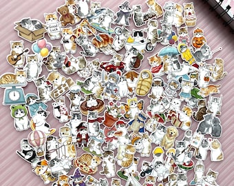 Kawaii kattenstickerpakket: 98 vinylstickers