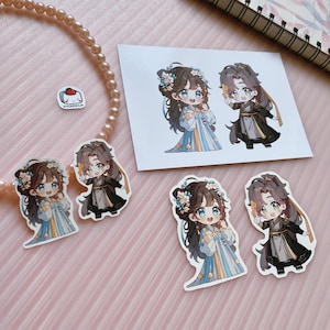 Ling Miaomiao & Mu Ziqi Chibi Sticker, Liebesspiel in der östlichen Fantasy Postkarte, Yong Ye Xing He Aufkleber, Cdrama LGIEF mini print