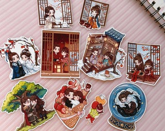 Pegatinas de escenas chibi, pegatina POJ