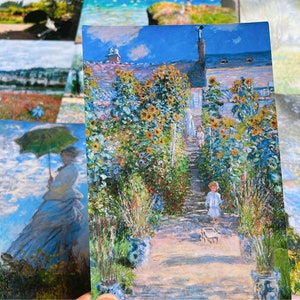 Claude Monet Malerei Postkarten Set, impressionistischer Ölgemälde Druck, Monet Kunst Postkarten, Seerosen Grußkarte, Impression Sonnenaufgang