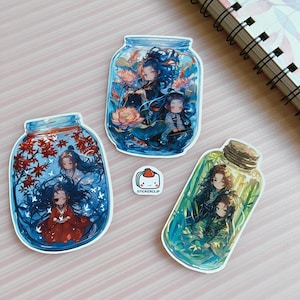 Chibi Danmei stickers, Cute anime Boy love sticker, MDZS, TGCF, SVSSS bottles laptop decals