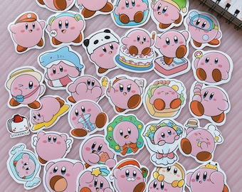 Kawaii Kirby Stickers: Anime Pink Glossy Decals