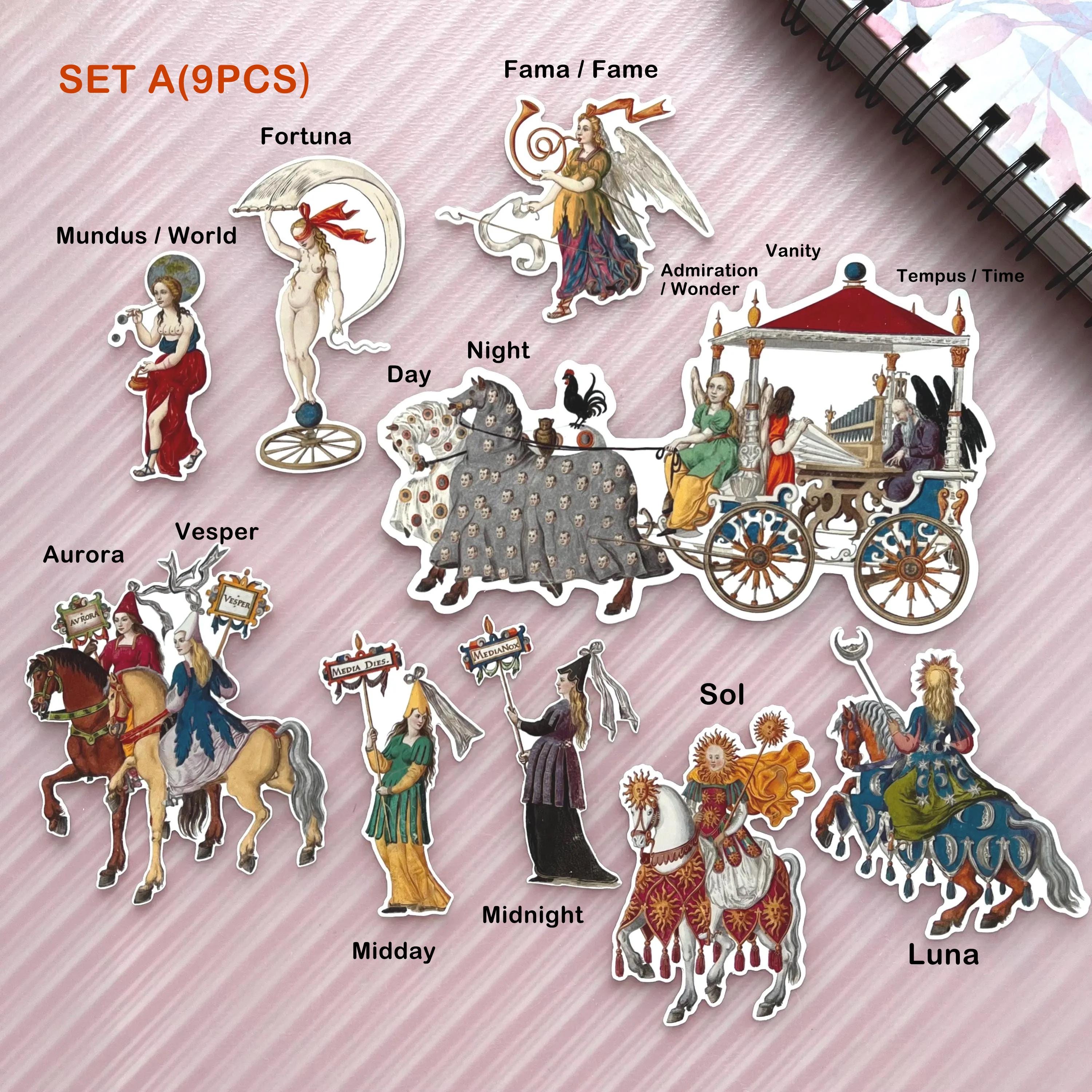 Medieval Knight and Lady Rider Stickers, Renaissance Mythology Art (51 ...