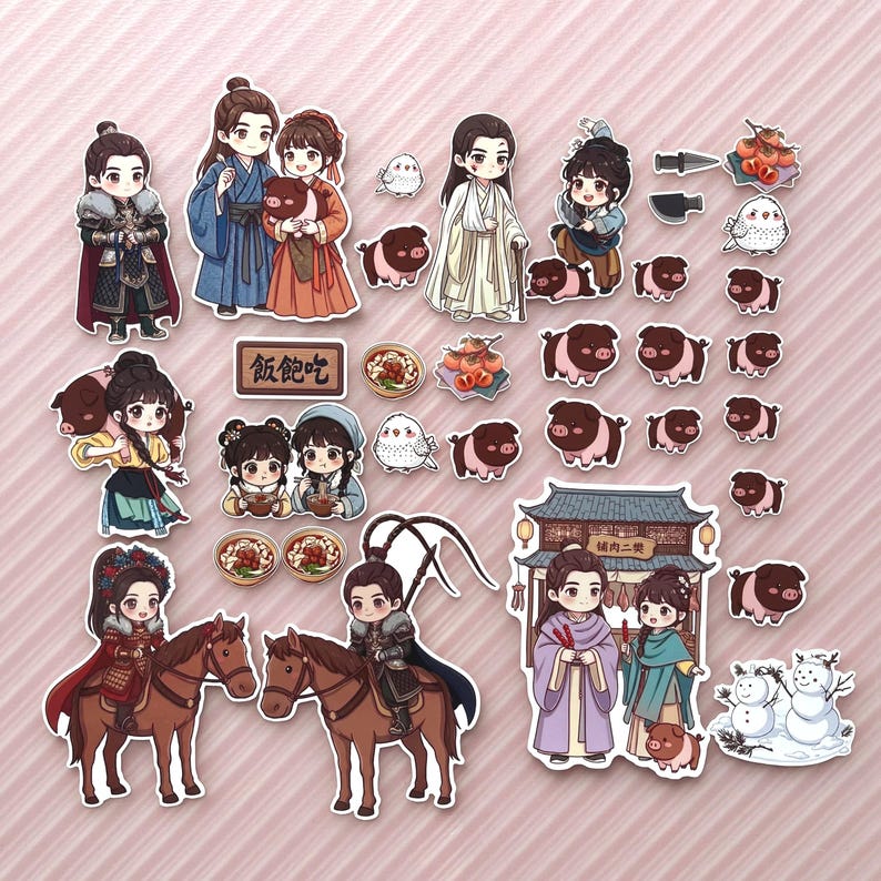 Now 47 Stickers! 14 New Designs Added Chibi Warrior Stickers, POJ ...
