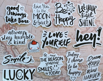 Motivational Quote Stickers: Mental Health Art Decals (12pcs)
