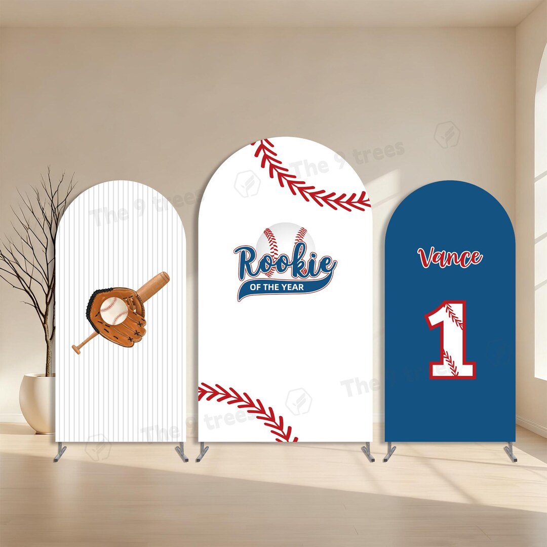 Personalized Baseball Birthday Arch Cover: Rookie of the Year Boy Sport ...