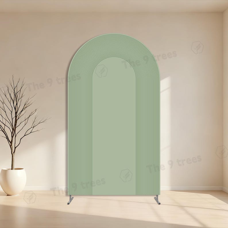 Ripples Arch Backdrop Cover: Sage & Ivory, Party Photo Prop - Etsy