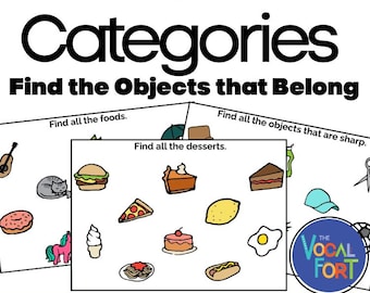 Encuentra la categoría / Clasificación y ordenamiento imprimible en PDF para niños