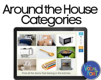 Interactive Categories Boom Cards™ - Around the House Theme for Speech Therapy and Language Development