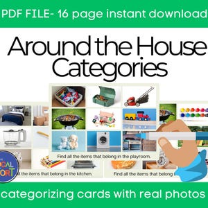 Around the House Categories PDF | Real Photo Sorting & Classifying | Speech Therapy, Special Ed, Vocabulary Builder