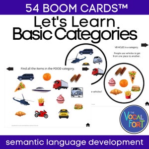 Boom™ Cards, Let's Learn Basic Categories, Digital Learning Activity, Speech Therapy, Special Education, Early Learning
